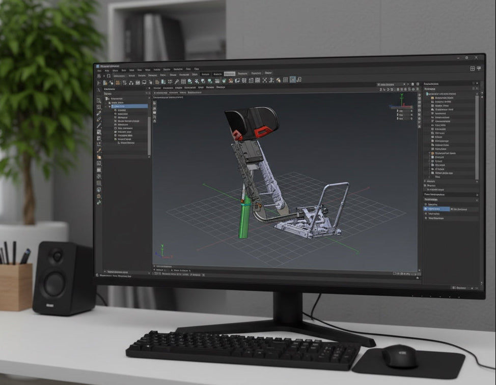 Screen showing a CAD image of TinySeats Two frame